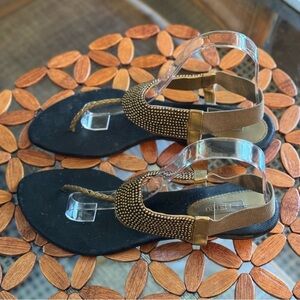 Metro Women's Embellished T-Strap Slip On Sandals - Rose Gold